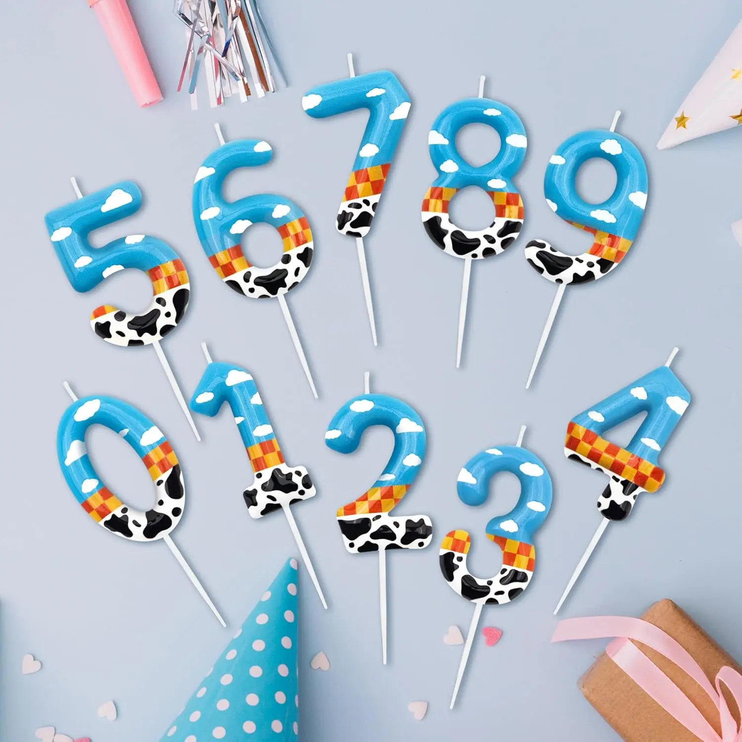 Toy Inspire Game Story 7th Birthday Number Candles Number 7 Candle Cake Toppers for Cartoon Story Themed Parties 7th Birthday
