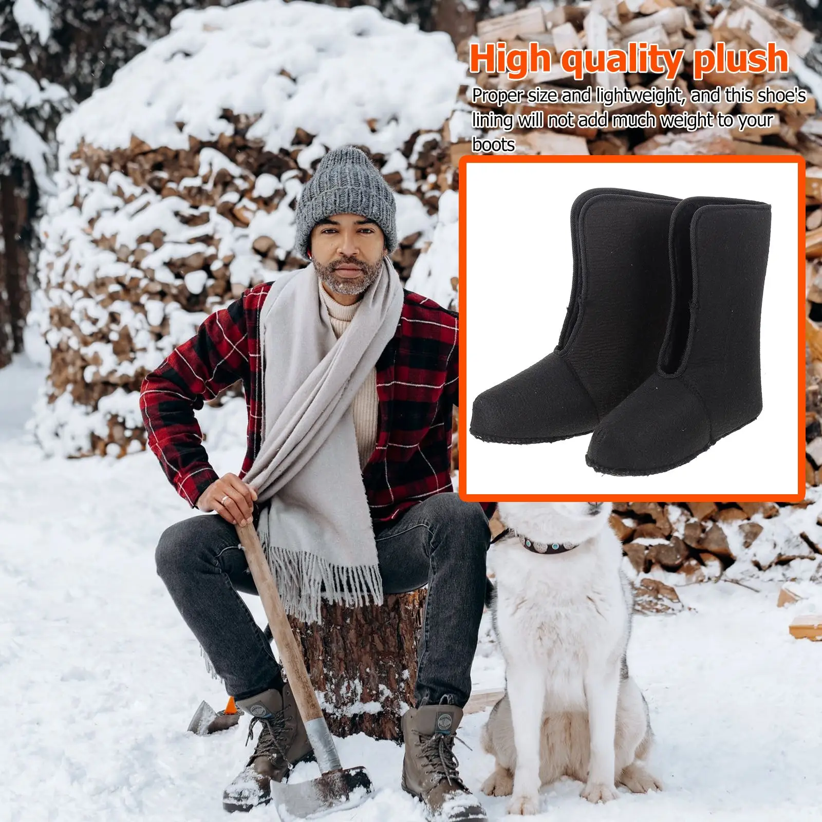 1 Pair Hunting Shoes Lining Warm Keep Outdoors Fishing Boot Inner Cover Fleece Winter warm Socks Snow Boots Inner Winter Camping