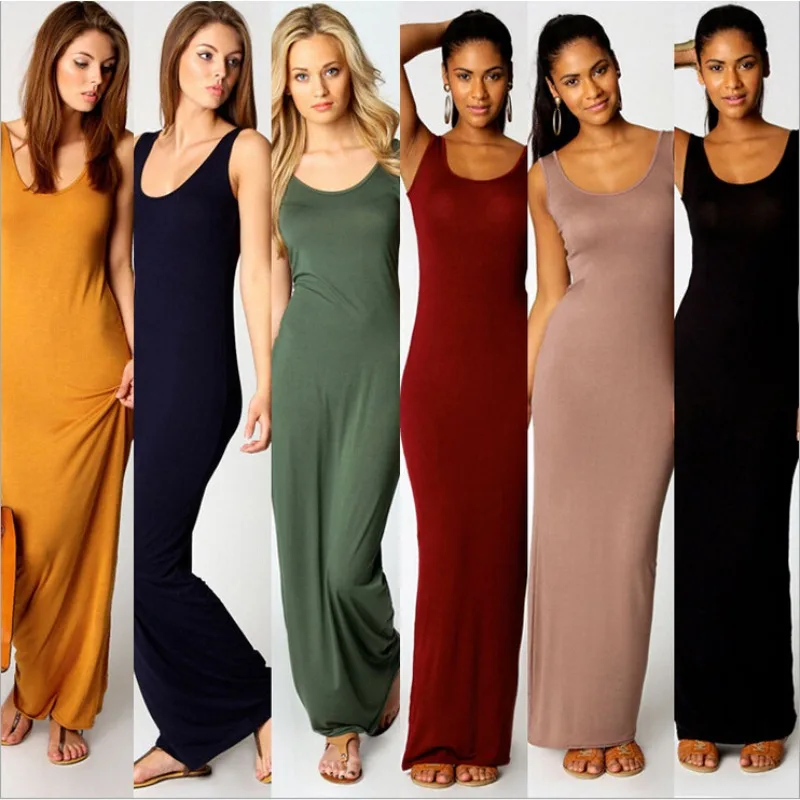 Elegant Sleeveless Bodycon Maxi Dress product image