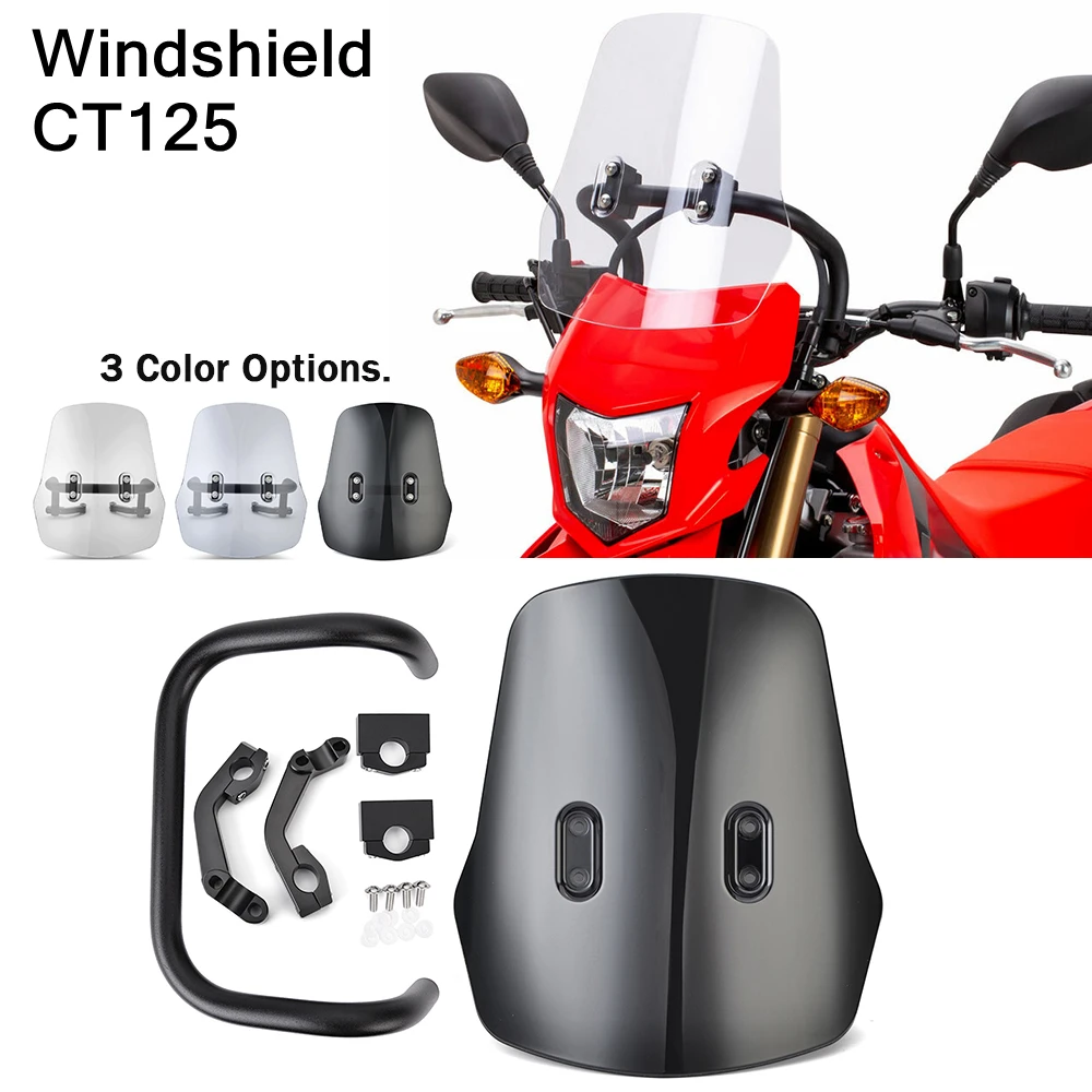 

CT 125 Windshield Windscreen For Honda Hunter Cub CT125 JA55 JA65 Trail125 2020 2021 2022 2023 2024 Wind Deflector Shield Screen