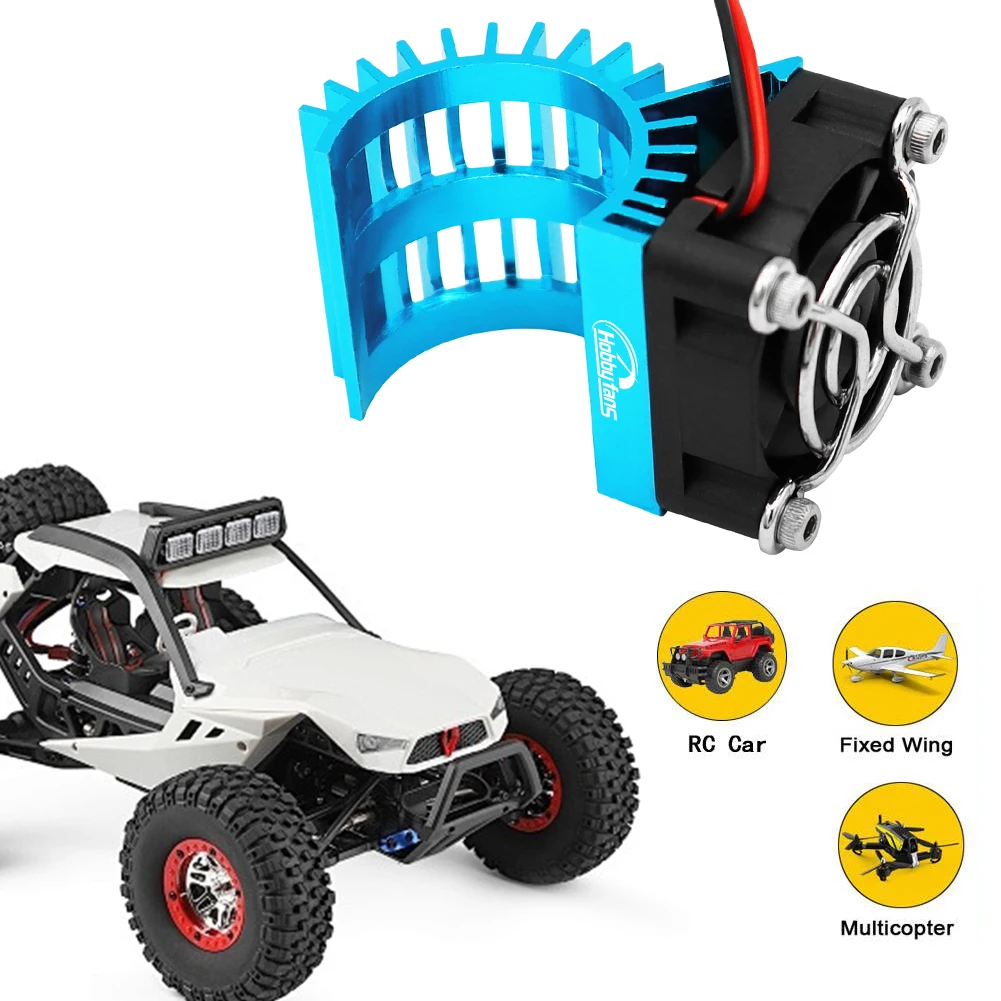 Vue de face du radiateur de moteur RC avec ventilateur, compatible moteurs 370 380 390 2838 2845 2858
