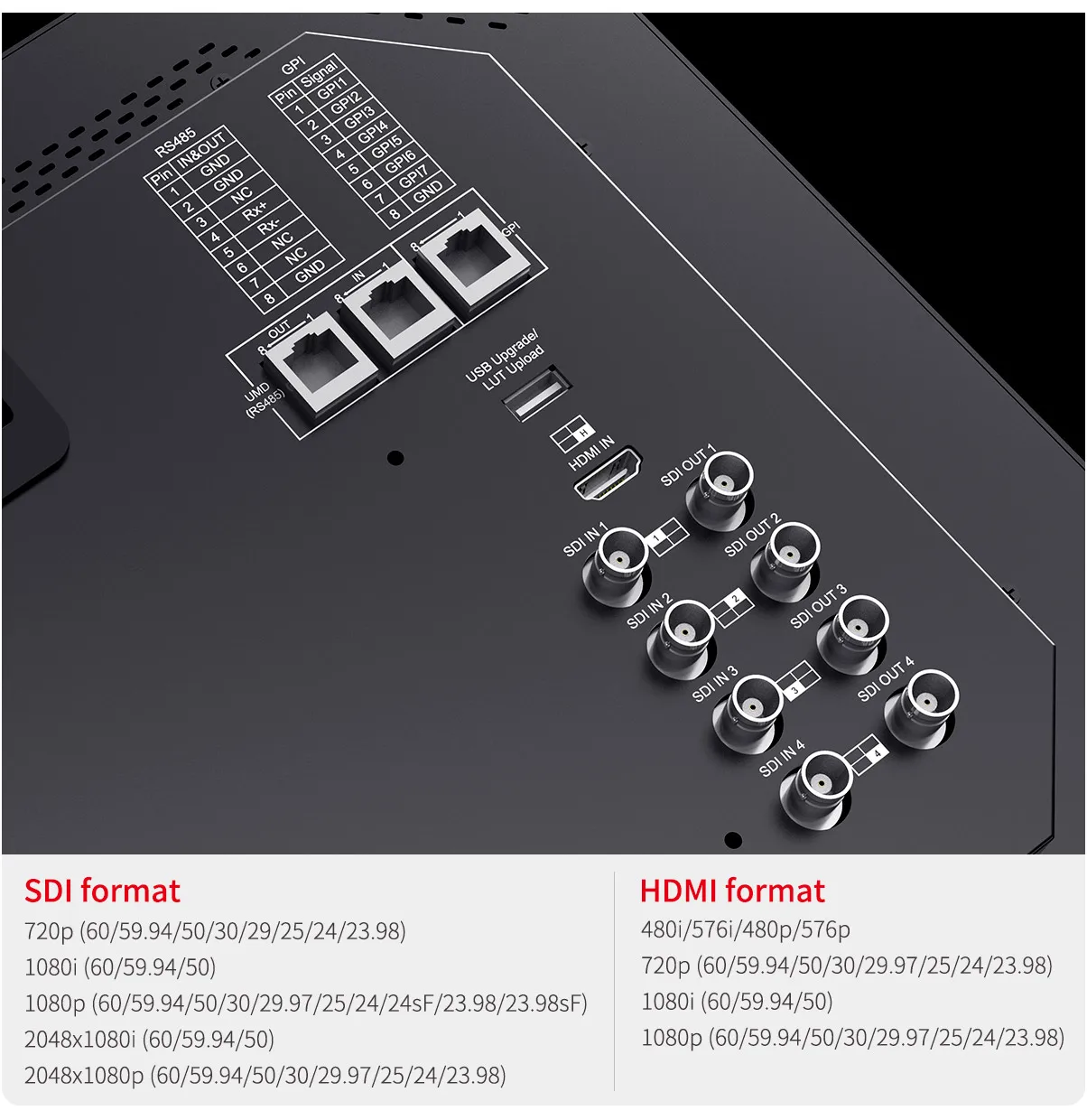 ATEM173S 17.3 inch Multi-camera Broadcast Monitor 3G-SDI HDMI Full HD 1920x1080