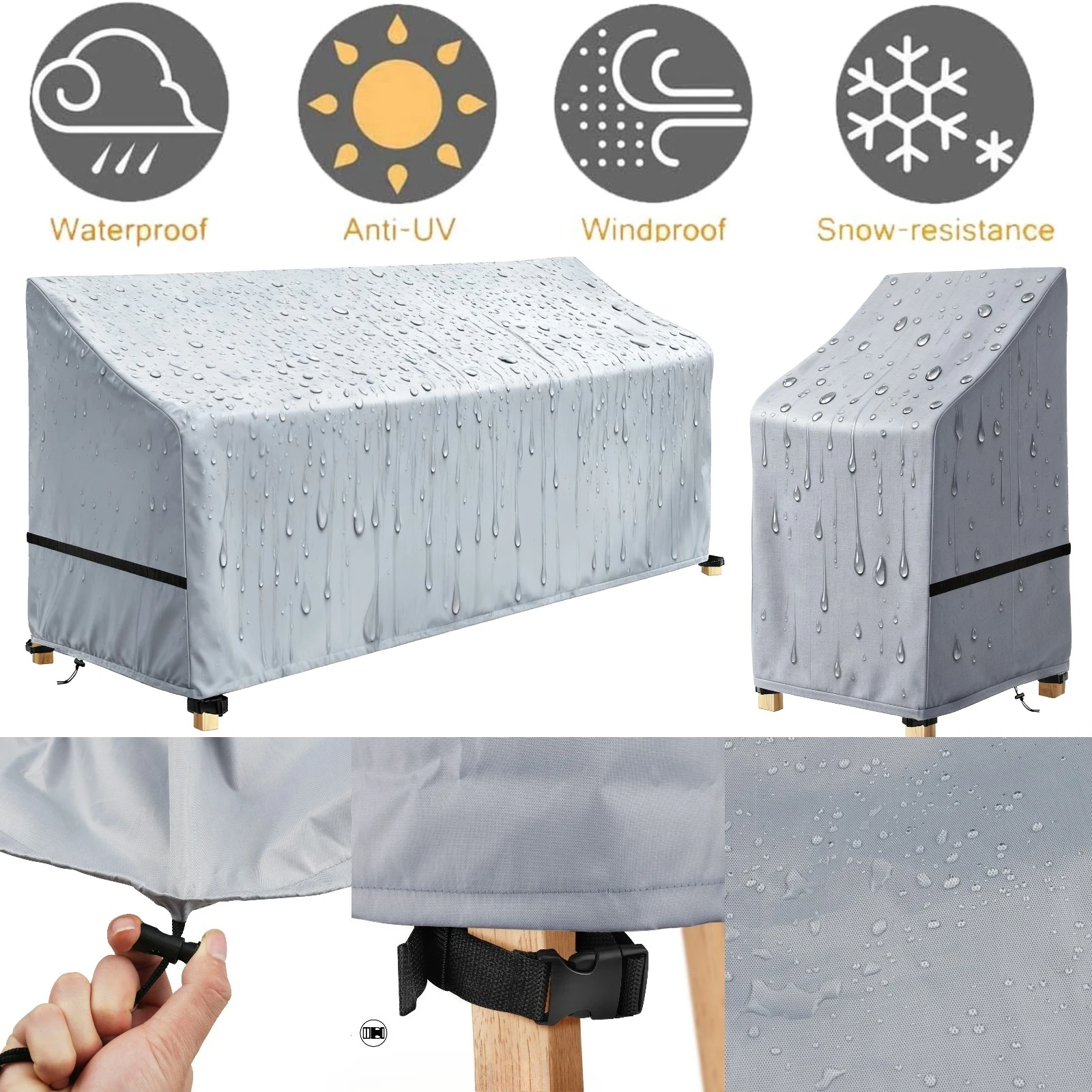 Waterproof Outdoor Furniture Covers - Premium Dust & Weather Resistant Protector for Garden Chairs and Tables