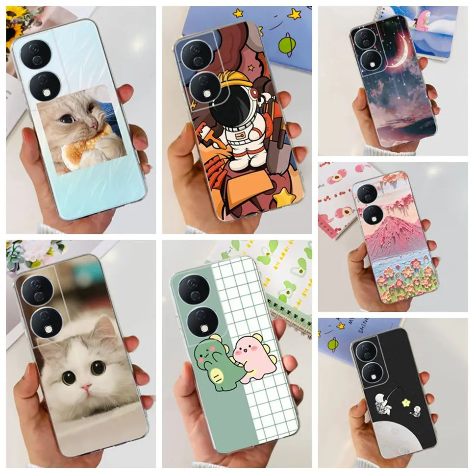 Per Huawei Honor X7B 5 G6.8 "Custodia New Cartoon Print Tpu Custodia Morbida In Silicone Trasparente Per Honor X7B Clk-Lx Custodia Antiurto Per Telefo