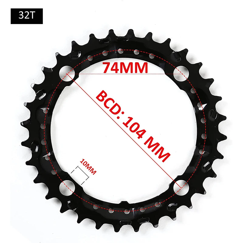 MTB Bicycle Chainring 24T/32T/42T 26T/38T 10S Bike Chainring 22T/32T/44T 9S 104B