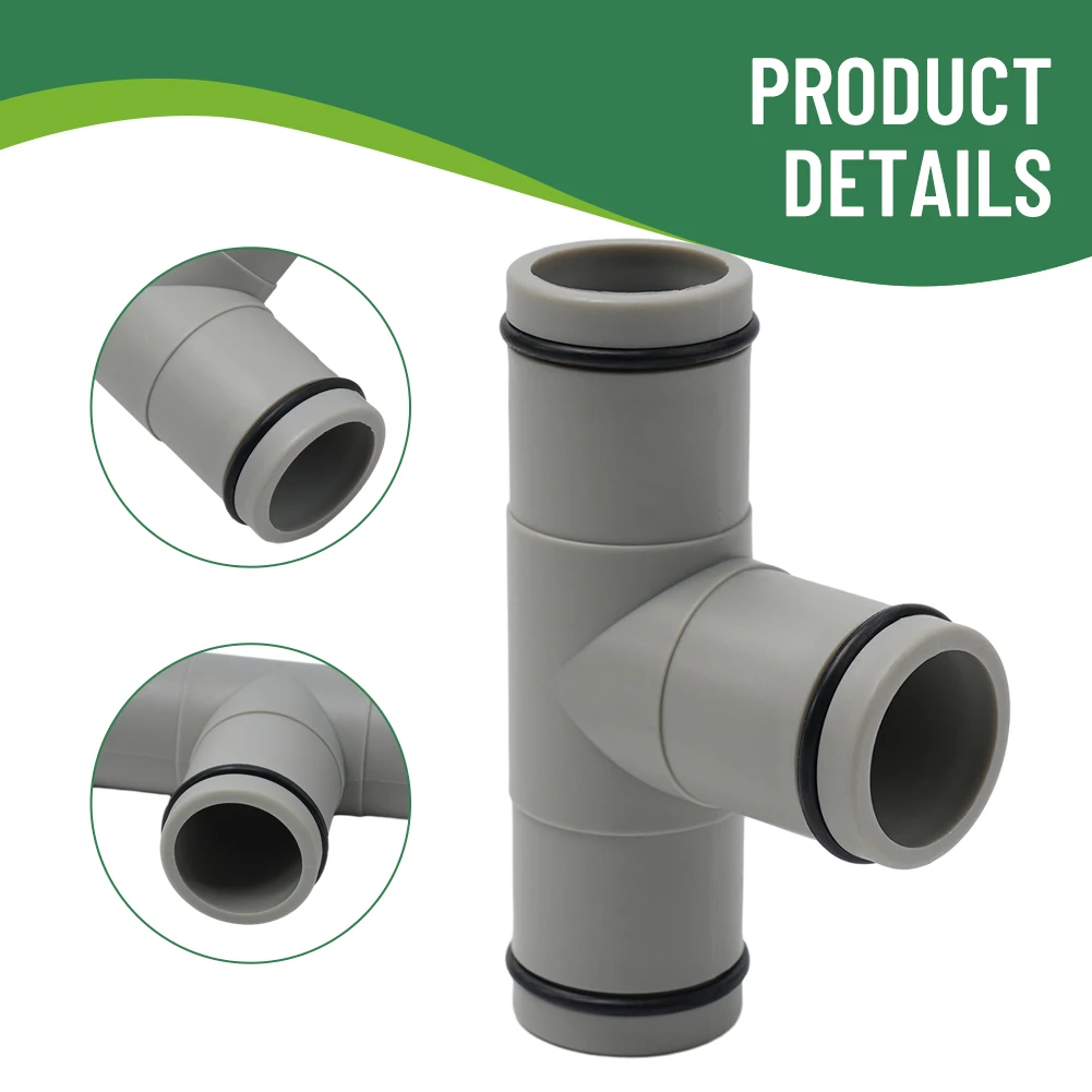 

Hose Connector Hose Adapter 1.25in Tee T-joint Hose Adapter Replacement T Type UV Resistance With Rubber O-rings