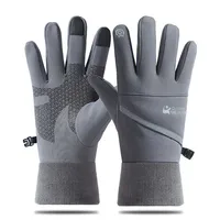 Men Winter Waterproof Cycling Gloves Outdoor Sports Running Motorcycle Ski Touch Screen Fleece Gloves Non-slip Warm Full Fingers 1
