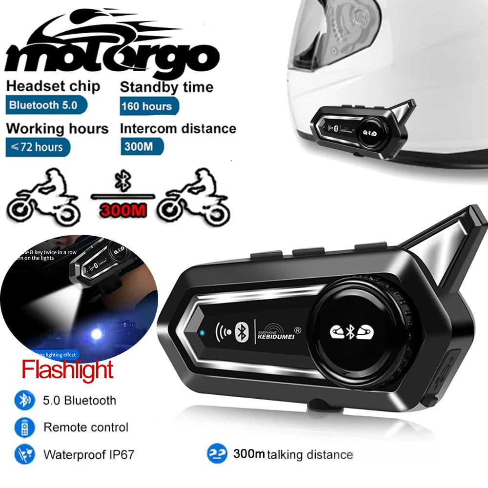 Helmet Intercom Bluetooth Hands Free Waterproof
