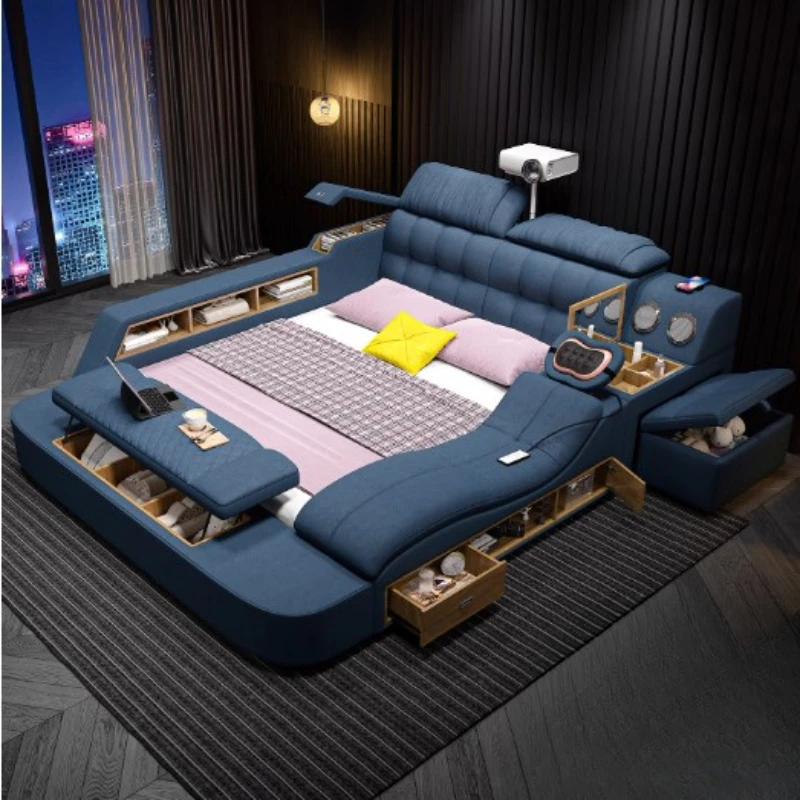 Lusso Moderno Letto Matrimoniale Telaio Cassetti Multifunzionale Smart Bed Queen Size Letto Matrimoniale Camera Da Letto Set Mobili