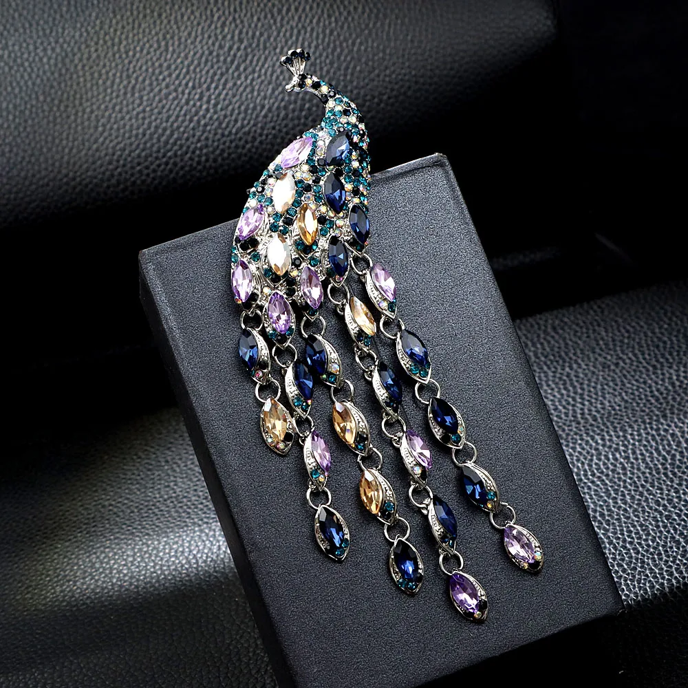 Peacock rhinestone brooches for women fashion rhinestone brooch animal for  wedding pins and brooches for women