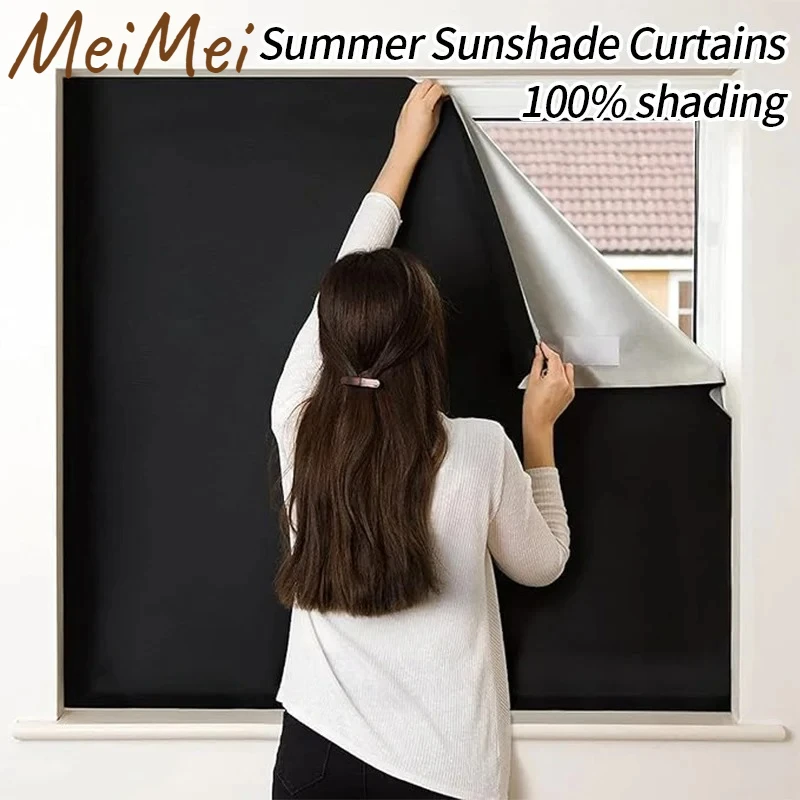 

Portable Travel Blackout Curtain Blocking Darkest Window Film Cloth 2024 Removable DIY Blackout Curtains Sun Protection Sticker