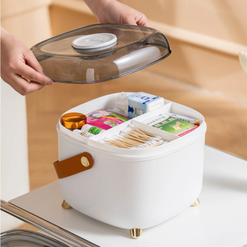 

2 Layer Medicine First Aid Kit Large Capacity Pill Cases Organizer New Household Family Emergency Medicine Storage Container Box