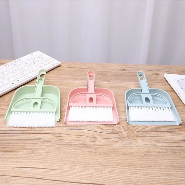 1SET Mini Desktop Sweep Cleaning Brush Keyboard Brush Cat Hamster Dustpan Small Broom Set Pet Professional Cleaning Tools 3