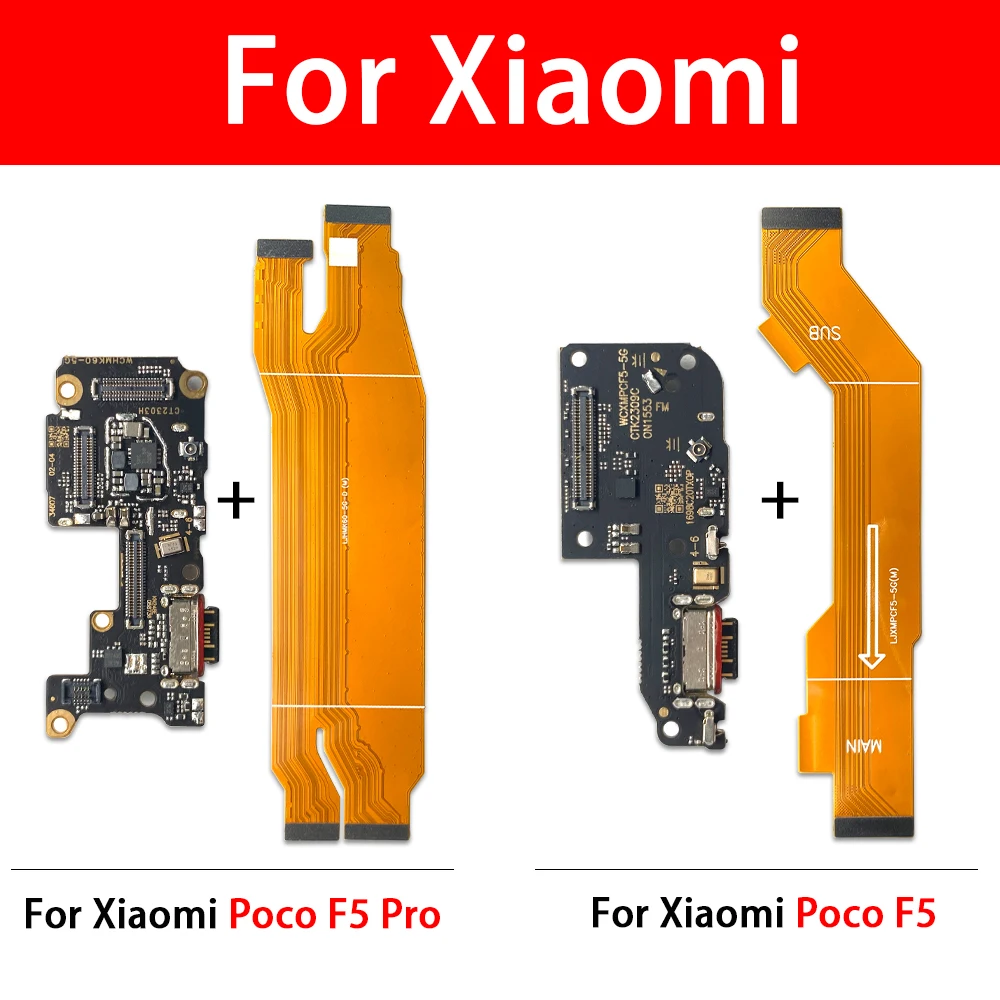 

5 шт. Новинка для Xiaomi Poco F5 Pro док-разъем USB зарядное устройство порт для зарядки материнская плата основной гибкий кабель