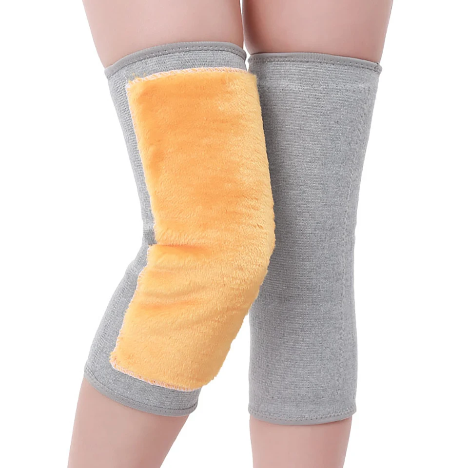 

1Pair Non-slip Knee Plus Pads Gold Velvet Keep Warm Sport Cycling Gym Elastic Breathable Knee Brace Support Protective Gear