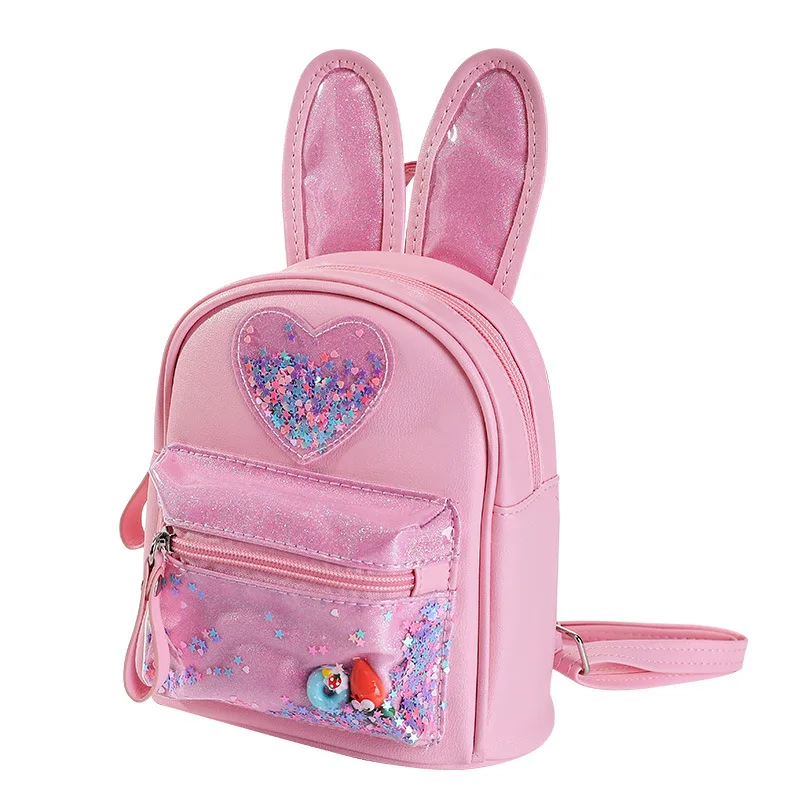 Sunwel Fashion Cutest Cartoon Toddler Sequin Bow Mouse Ears Bag Mini  Travelling School Shoulder Backpack for Teen Little Girl Women (pink)