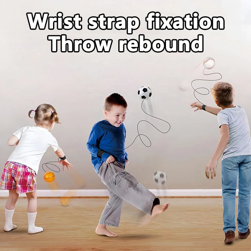 Wrist Return Ball Elasticity Rubber Ball For Wrist Exercise Hand Strengthening Outdoor Indoor Bouncy Wristband Kids Toys