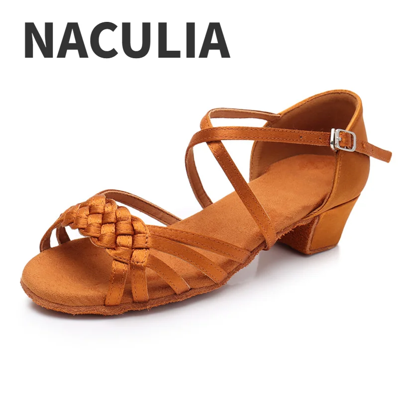 Girls Latin Dance Shoes Ballroom Modern Tango Salsa Sandal Dancing