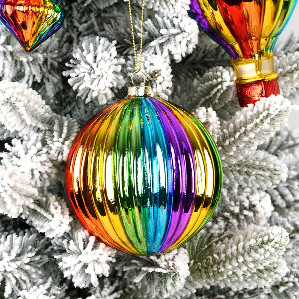 Rainbow Glass Ball Christmas Decoration Christmas Tree Pendant Accessories Store Window Hotel Family Indoor Hanging Gift Navidad - Image 5