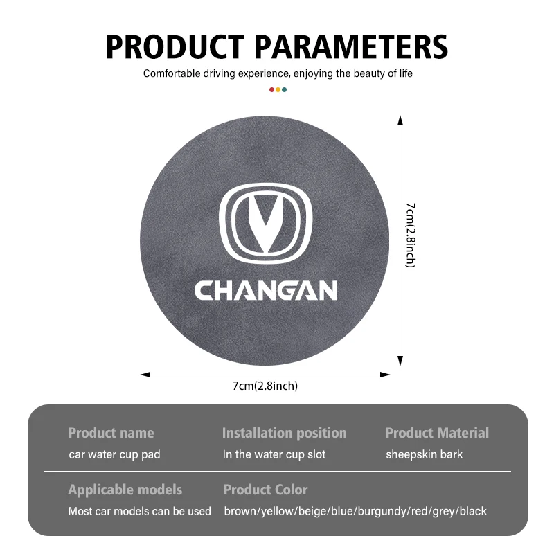 Cup Holder Coasters 2pcs Car Coaster Drink Bottle Holder Anti-slip Mat Water Cup Pad For Changan CX70 CS35 Alsvin CS75 Hunter CS95 CS55 Star RAETON