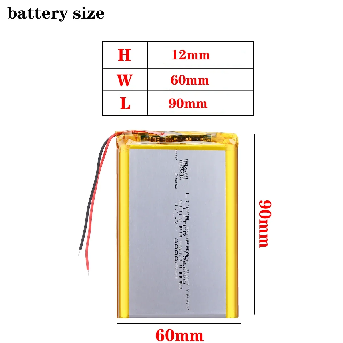 Rechargeable Battery Liter energy battery 126090 3.7V lithium polymer 8000mah DIY mobile emergency power charging treasure