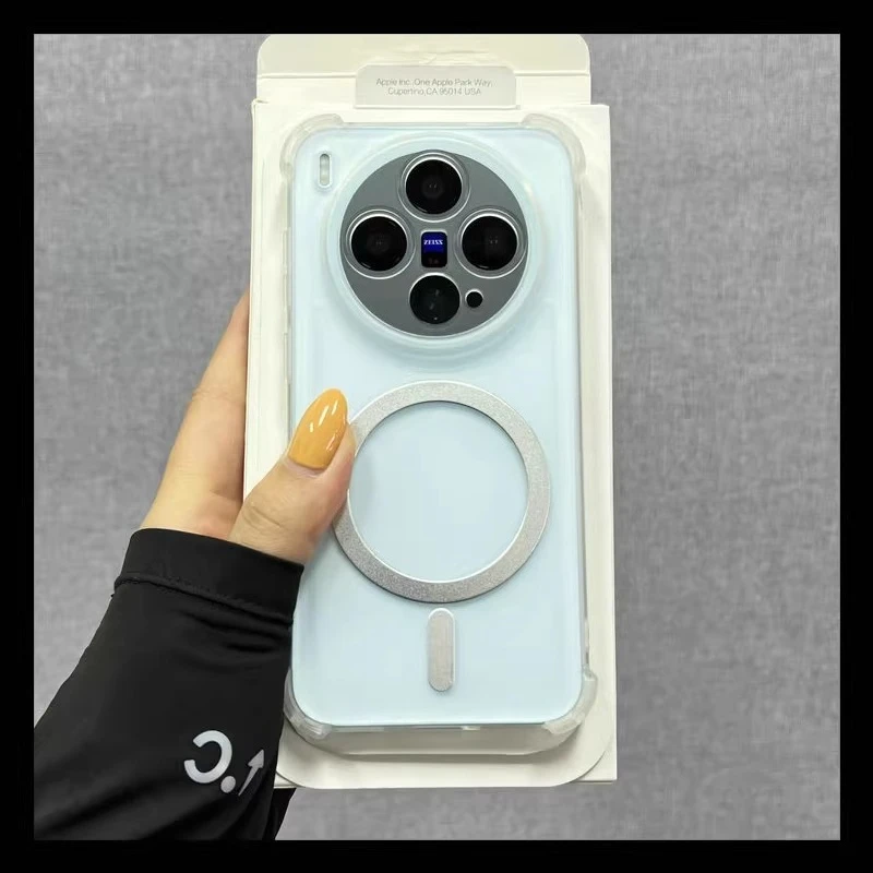 Magnetic Shockproof Clear Silicone Case with Wireless Charging Compatibility