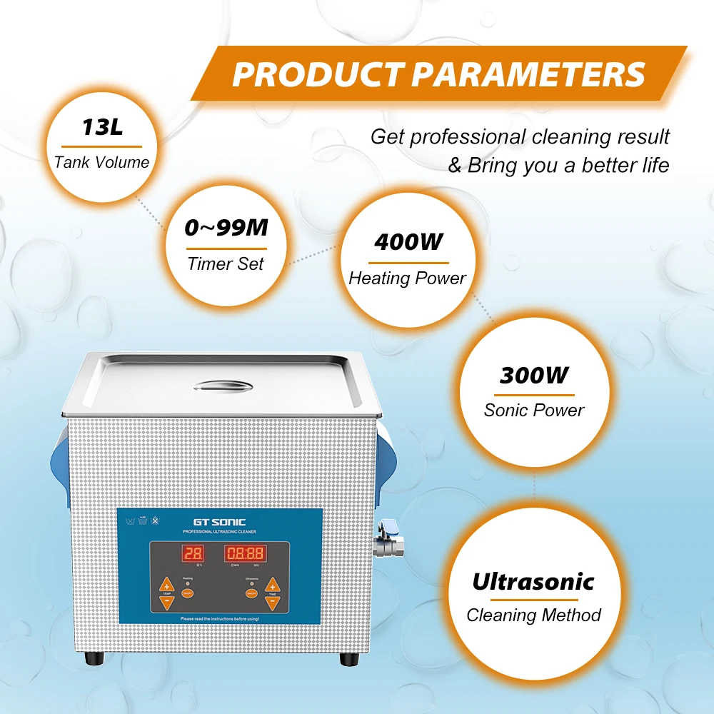 GTSONIC Ultrasonic Cleaner - 2L to 27L Digital Ultrasound Bath with Big Sale Price Description Image.This Product Can Be Found With The Tag Names Digital ultrasonic cleaner 6l, Ultrasonic cleaning machine 3l, Ultrasonic cleaning machine 6l