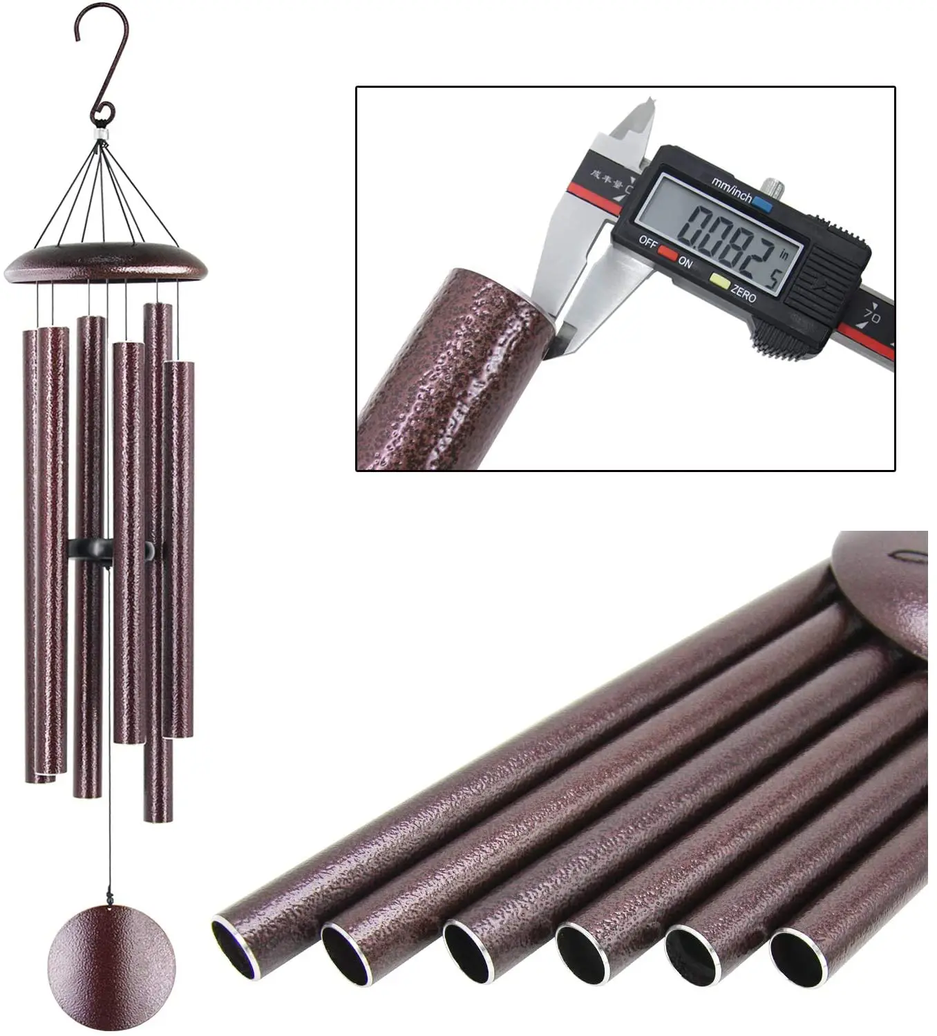 

Wind Chimes Outdoor Deep Tone, 45 in Memorial Wind Chimes Large with 6 Heavy Tubes, Large Deep Tone Wind Chimes Outdoor for Gard