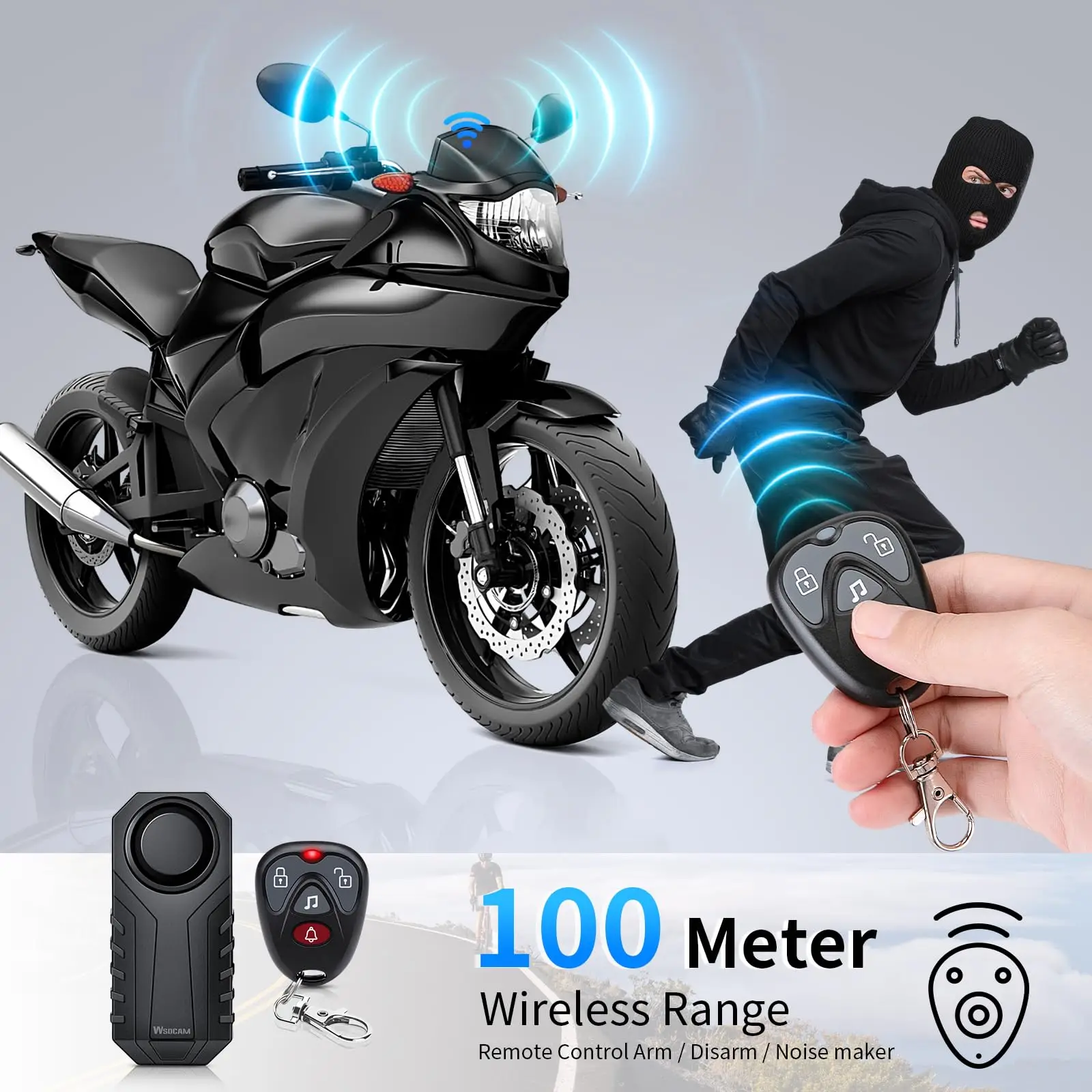 Gadpow Waterproof Motorcycle Alarm 113dB Remote Control Wireless Anti Lost Warning Alarm Sensor Bike Security Protection motorcycle alarm bike alarm anti theft alarm wireless vibration alarm remote control