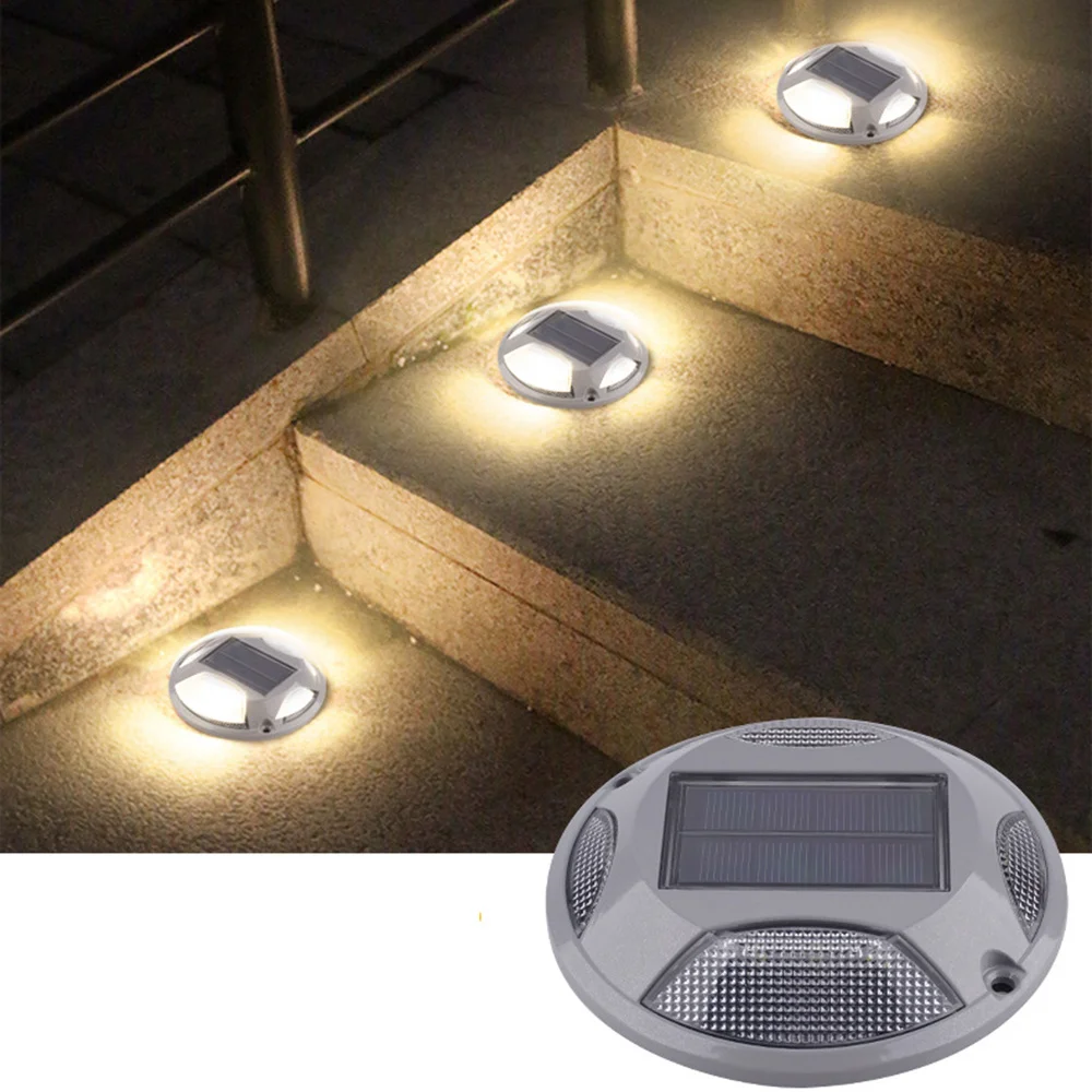 Led Solar Dock Light Driveway Markers Lamp Outdoor Waterproof Ground Light Solar Garden Stair Deck Light Yard Road Stud Light marine underwater light for boat bronze ip68 144w dock swimming pool pond yacht lamp boat parts accessories
