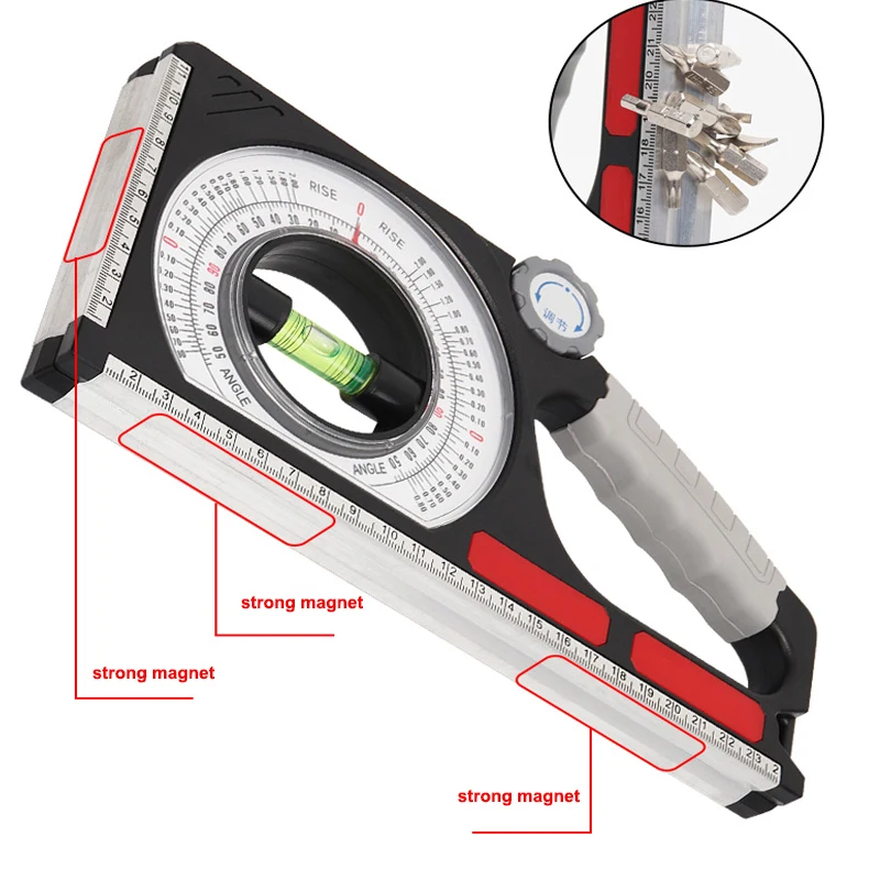 TOOGOO High-Precision Magnetic Multi-Function Sloper Angle Measuring Tool Engineering Slope Ruler Digital Level 