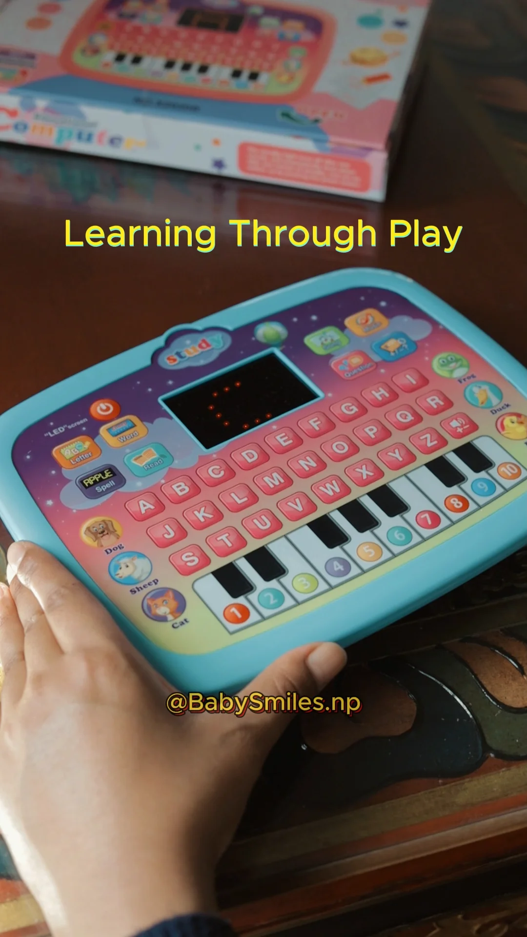 Kidd Learning On Computer Kids Educational Computer Learning Laptop with LED Screen, Early ...
