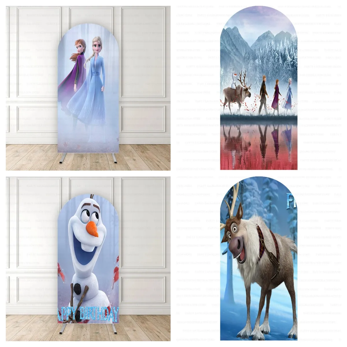 

Disney Ice Olaf Princess Girl Frozen Anna Elsa Arch Backdrop Baby Shower Cartoon Birthday Party Photography Background Decor