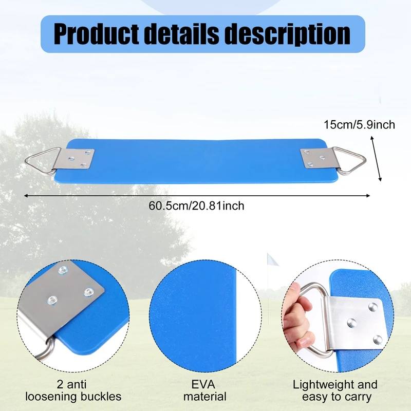 Outdoor Children's Swing Seat EVA Heavy Duty Swing Accessories With Metal Triple-Cornered Ring 300Kg /660 Lb Weight Limit Outdoo 6