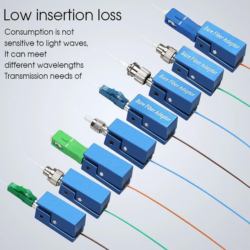 Blue Optic Fiber Connector FC SC ST LC Square Bare Adapter Flange Temporary Succeeded OTDR Test Coupler