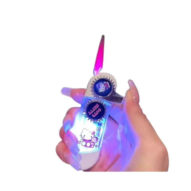 

Hello Kitty Kuromi My melody new luminous gear rocker arm windproof lighter ins personality creative cute gift for boyfriend