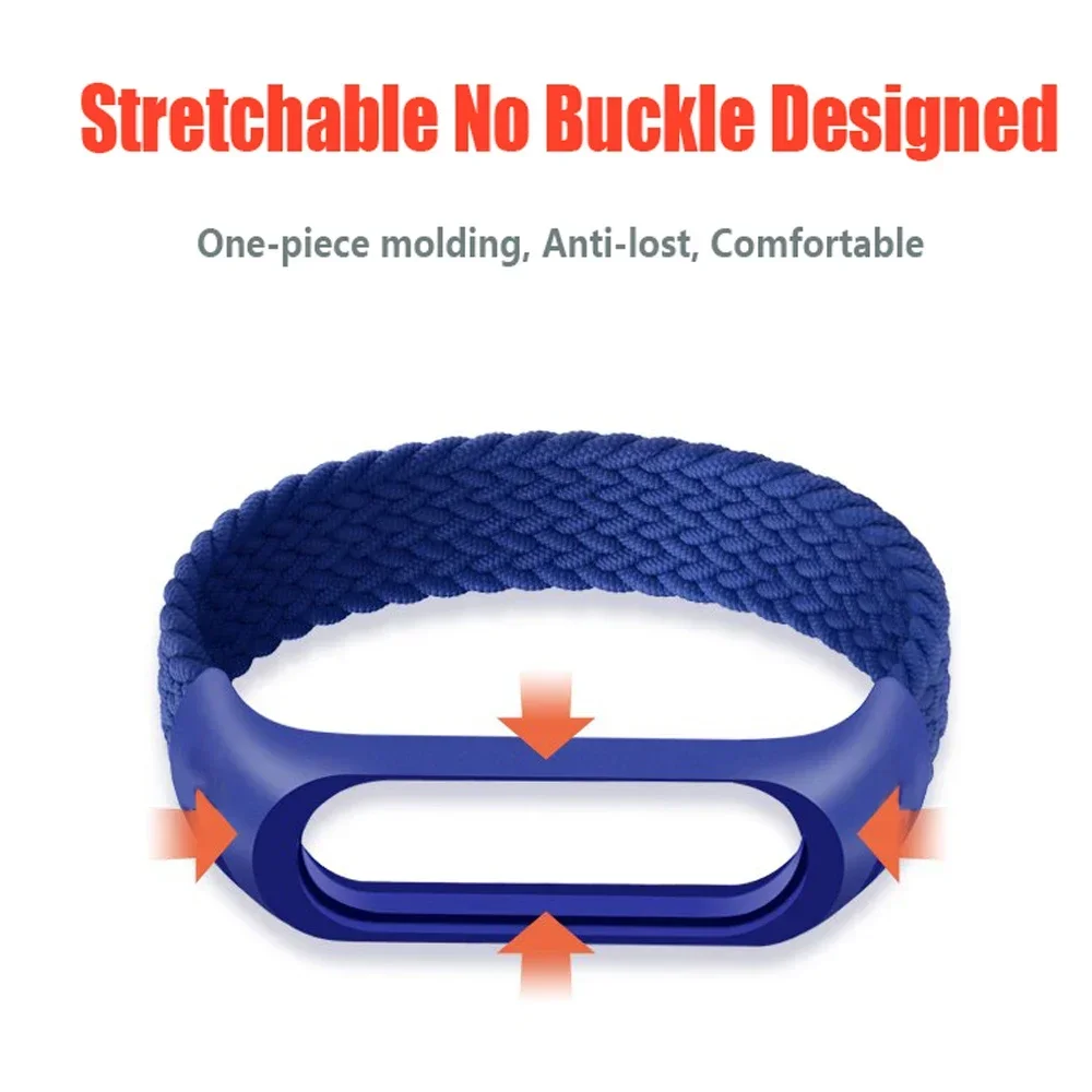 Nylon Braided Solo Loop Strap Bracelet for Fitness Tracker Wristbands