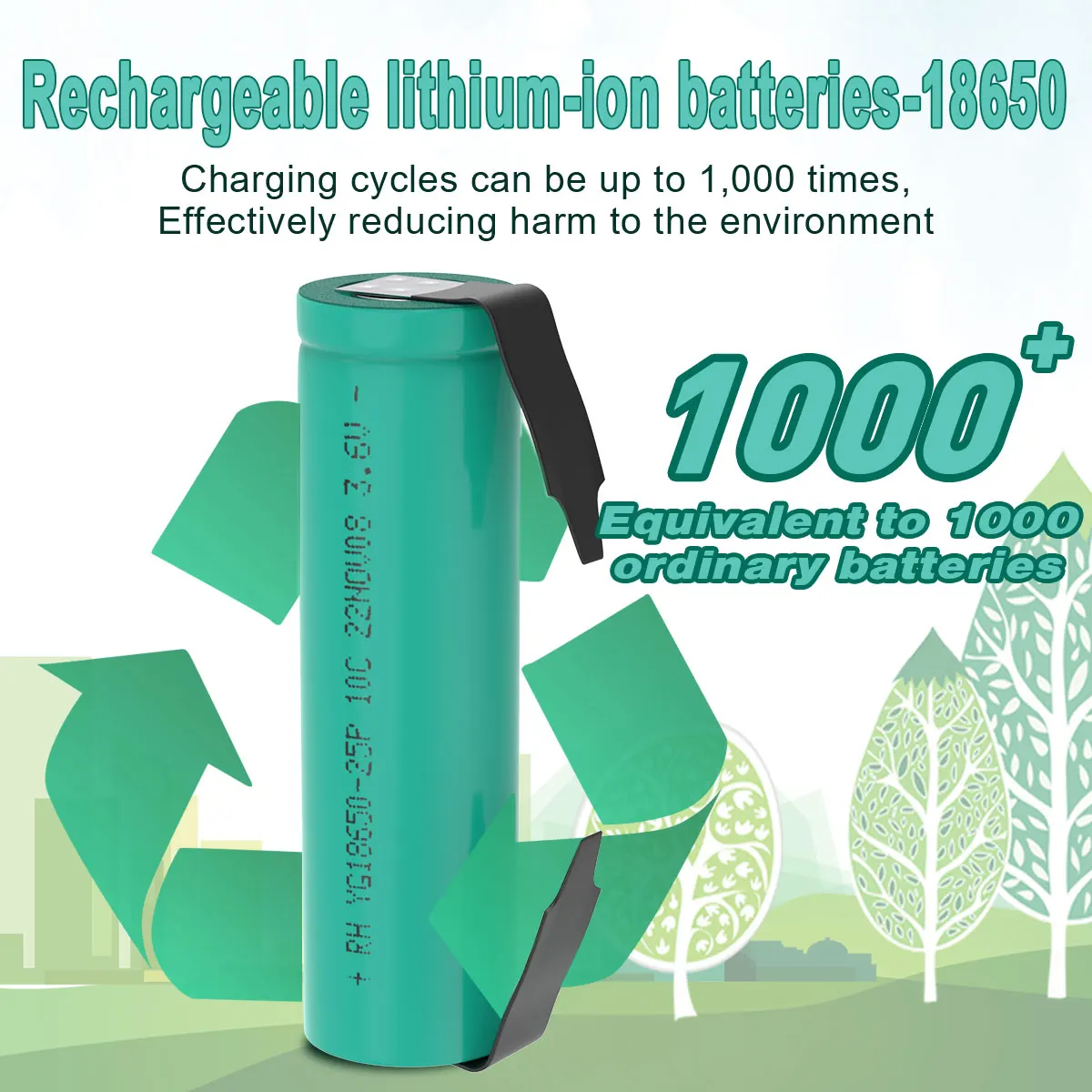 Bateria Li-ion Recarregável para Baterias Lanterna 18650 3500mah 3.7v 100 Original 110 Pcs - Image 2