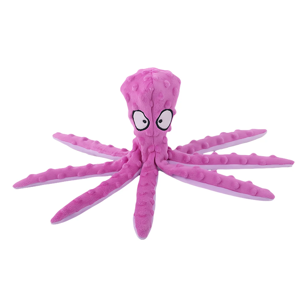 Squeaky Octopus Dog Toys Interactive Puppy Toy No Stuffing Plush Bite Toys Crinkle Paper Pet Plush Toys for Small Medium Dogs 4