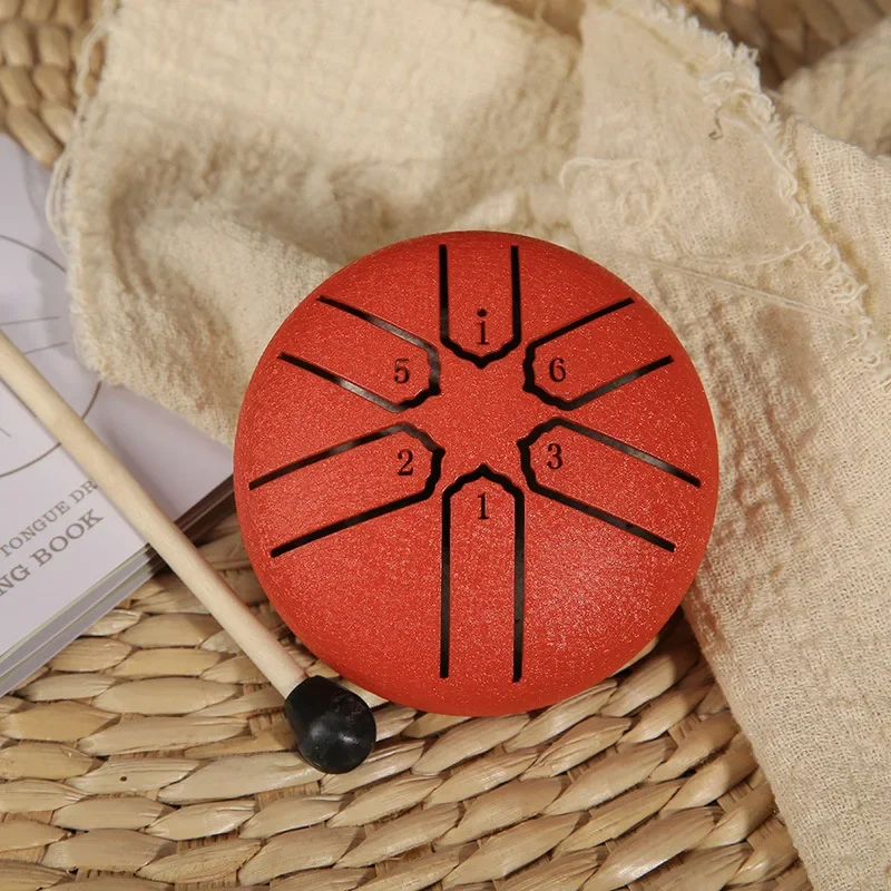 22449-32E016.Jpg rain drum 6 notes steel tongue drum mini with drumsticks