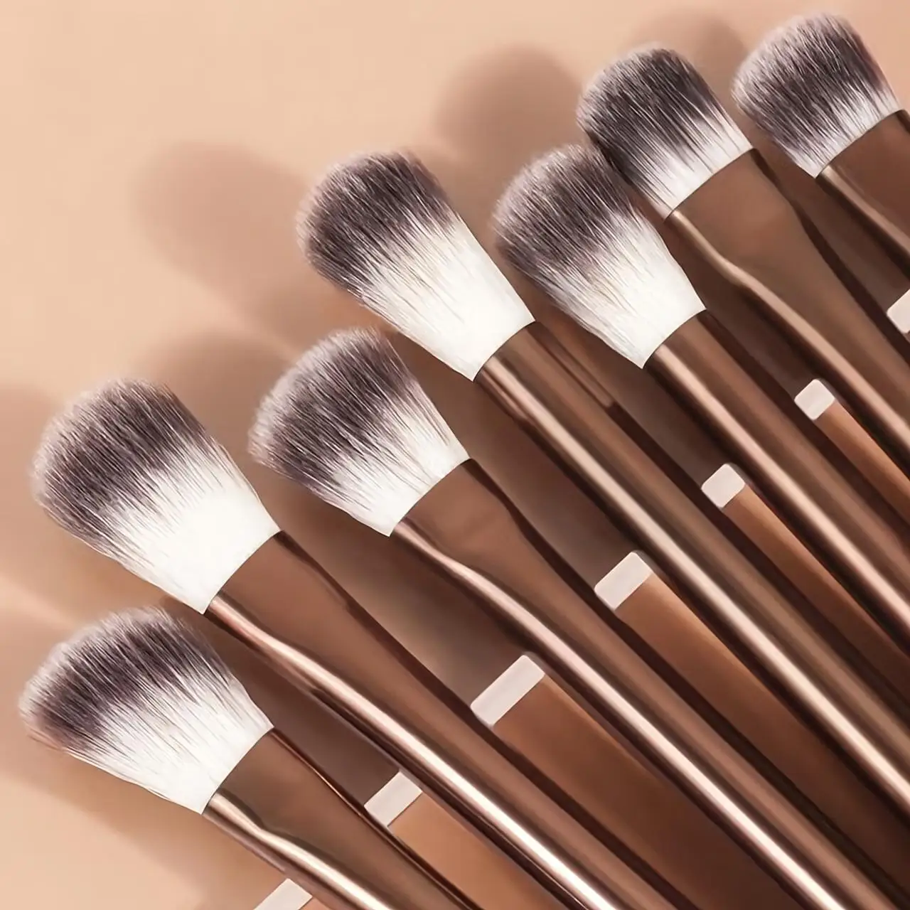 Deluxe Black Glossy Makeup Brush Set - Professional Face & Eye Kit, 11 Pieces