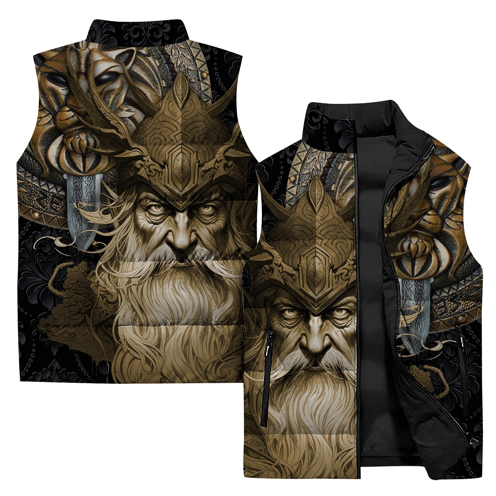 Nueva chaqueta sin mangas para hombre, chaleco con estampado animal colorido en 3D, chaqueta, abrigo para exteriores, ciclismo, camping, chaqueta cálida para hombre, ropa