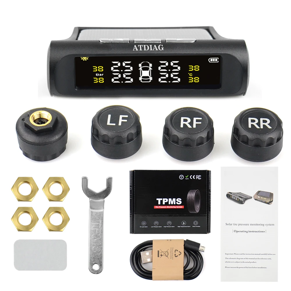PromotionCar-TPMS Ÿ̾ з ͸ ý, ¾翭  HD  LCD ÷ ڵ ˶  4 