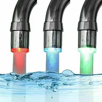 Rubinetto a LED con 7 cambi di colore per cucina, bagno, bagliore, rubinetto per risparmio idrico, aeratore, ugello per rubinetto, accessori per doccia 1