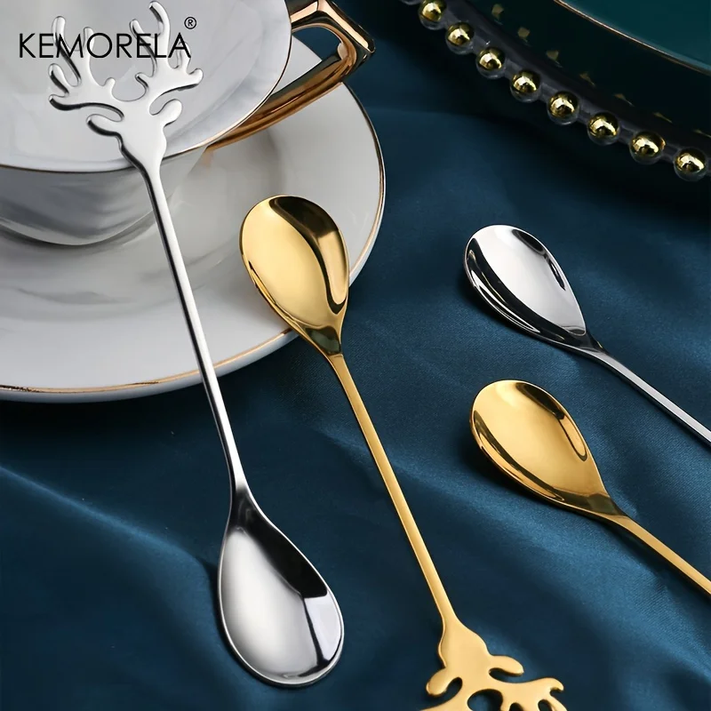 Christmas Stainless Steel Spoon 2/4/6PCS
