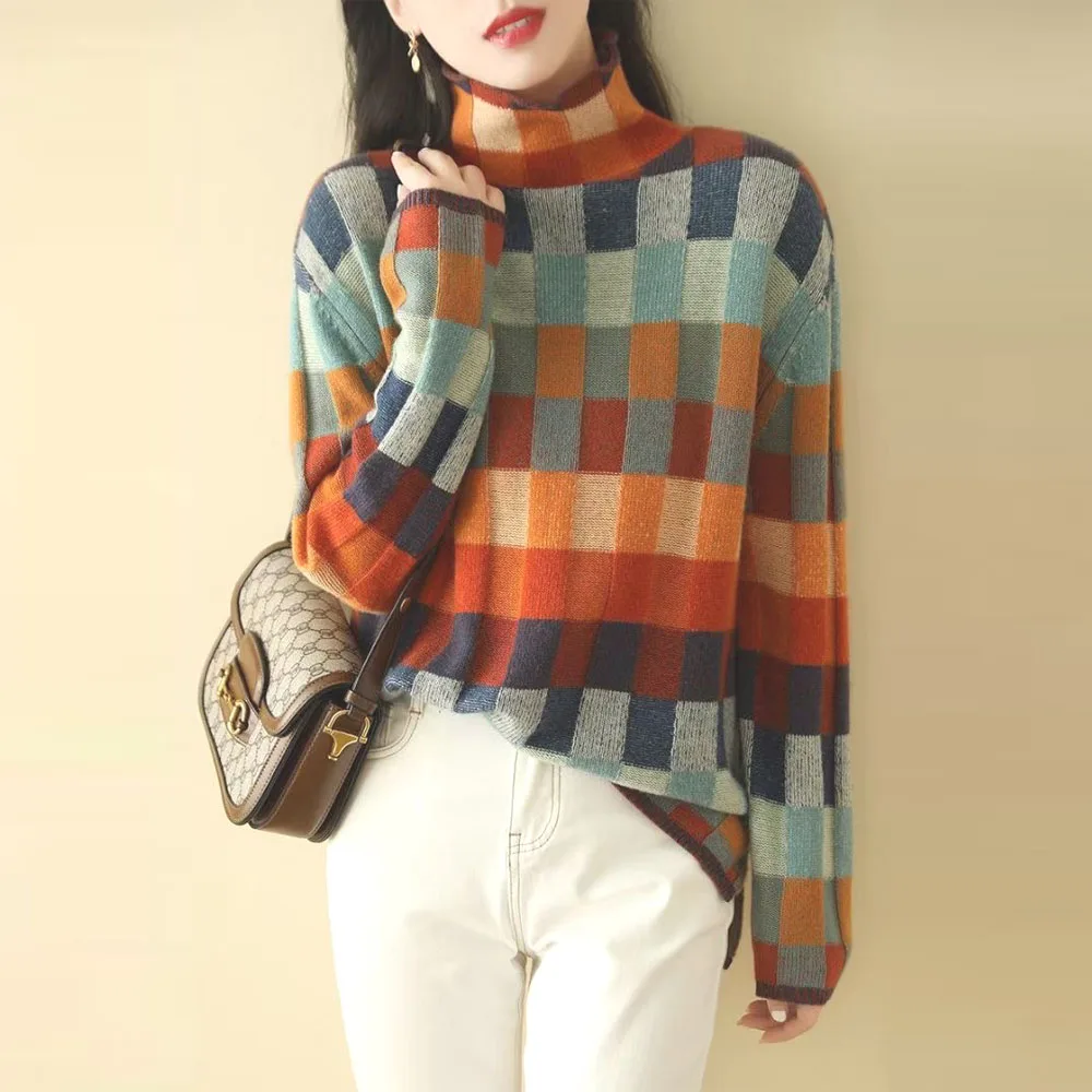 

Women's Winter Clothes Sweater Women Y2k Knitted Turtleneck Jumper All Match Long Sleeve Pullover Female Pulls Korean Fashion