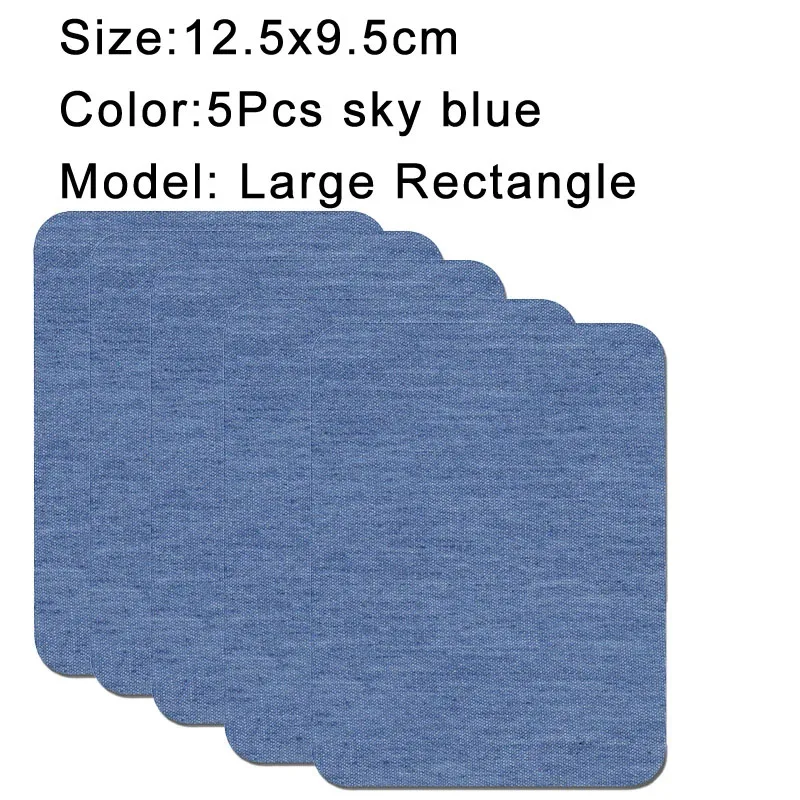 Premium Denim Iron-On Patches Set - Self-Adhesive Jean Repair & DIY Sewing Kit