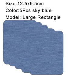 Premium Denim Iron-On Patches Set - Self-Adhesive Jean Repair & DIY Sewing Kit (12.5x9.5cm-sky blue)
