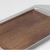 Modern Luxury Stainless Steel and Walnut Decorative Tray for Sample Room Living Room Home Decor 5