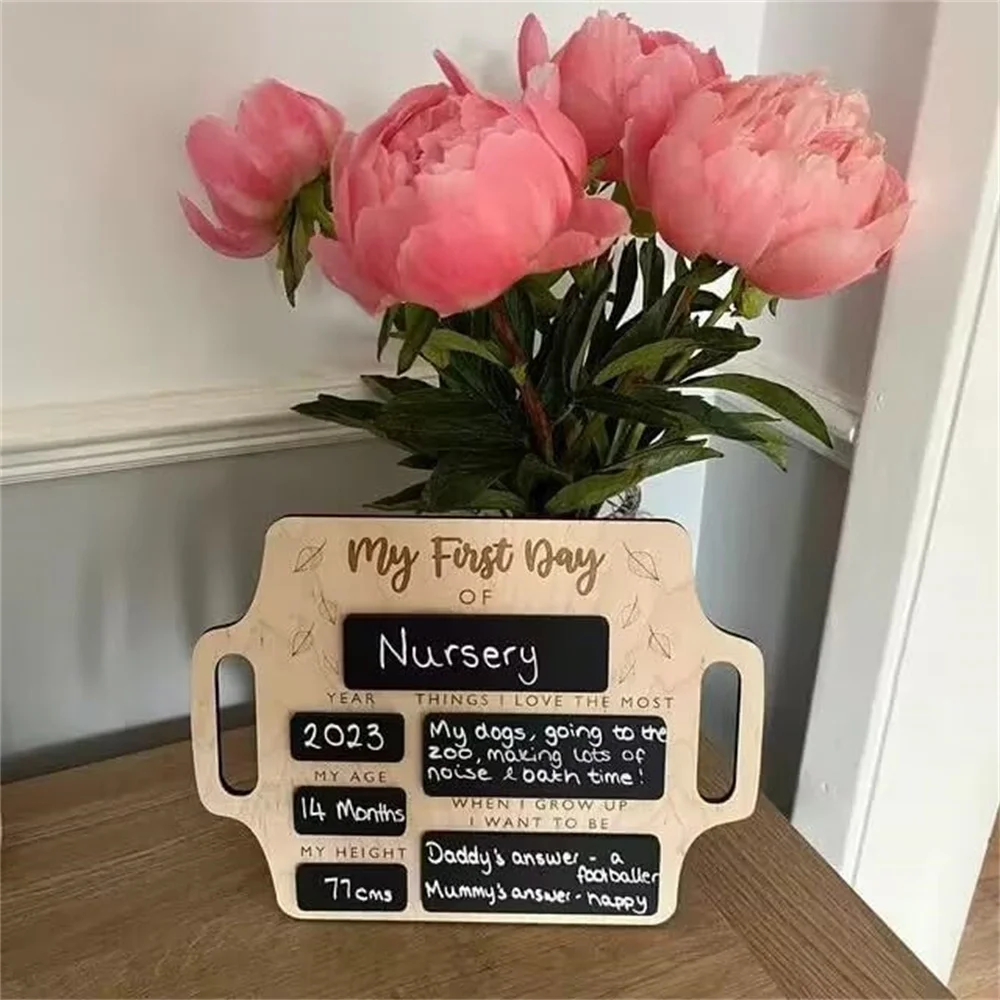 First Day of School Sign Portable Hang Back School Blackboard Sign Personalized First Day of Name Chalk Board